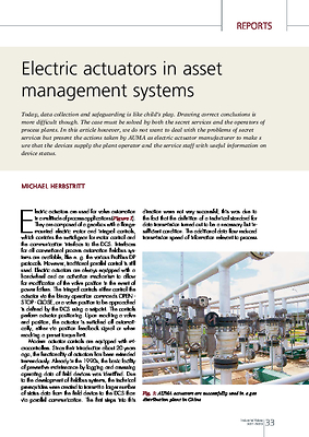 Electric actuators in asset management systems