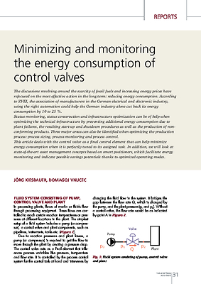 Minimizing and monitoring the energy consumption of control valves