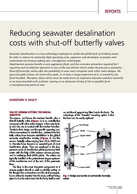 Reducing seawater desalination costs with shut-off butterfly valves