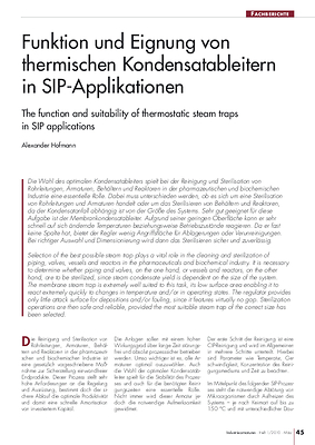 Funktion und Eignung von thermischen Kondensatableitern in SIP-Applikationen