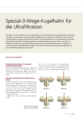 Spezial-3-Wege-Kugelhahn für die Ultrafiltration