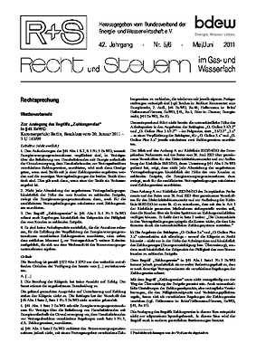 R + S - Recht und Steuern im Gas- und Wasserfach - Ausgabe 05-06 2011
