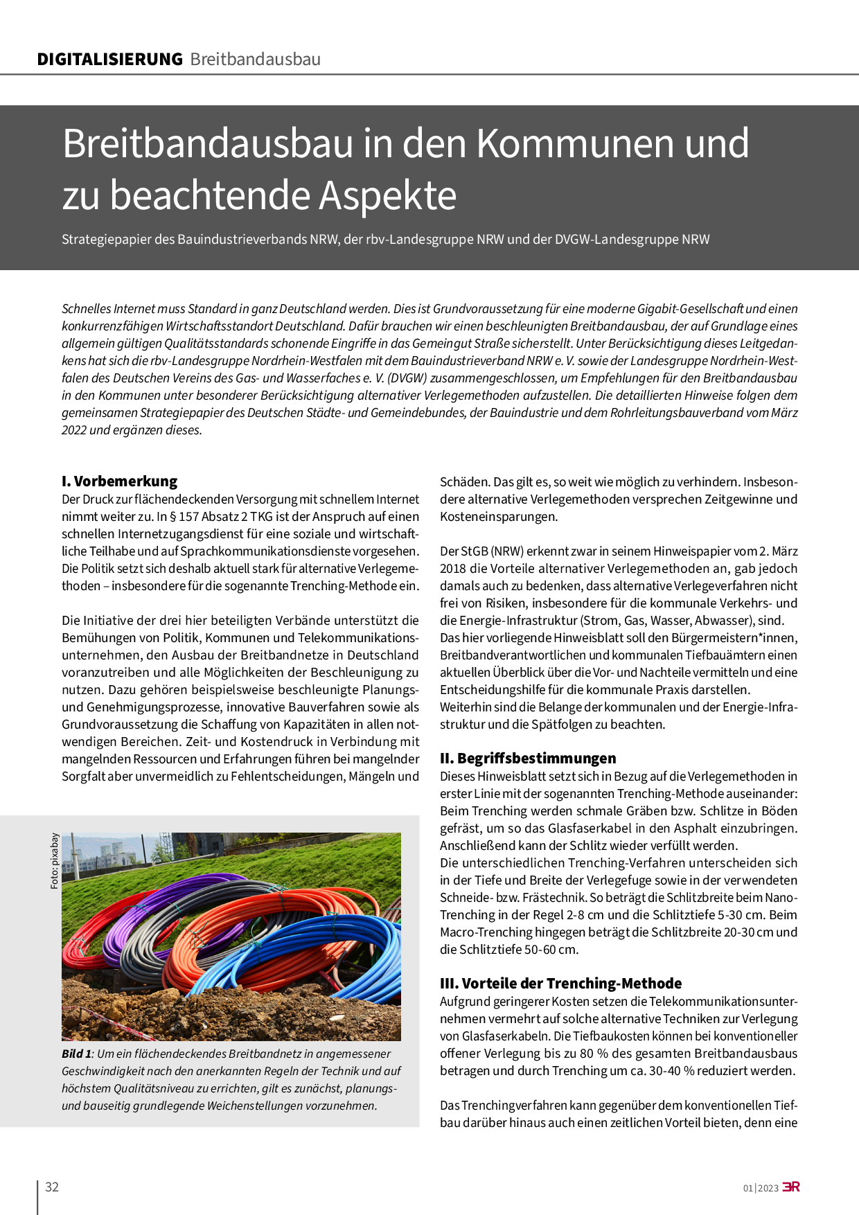 Breitbandausbau in den Kommunen und zu beachtende Aspekte