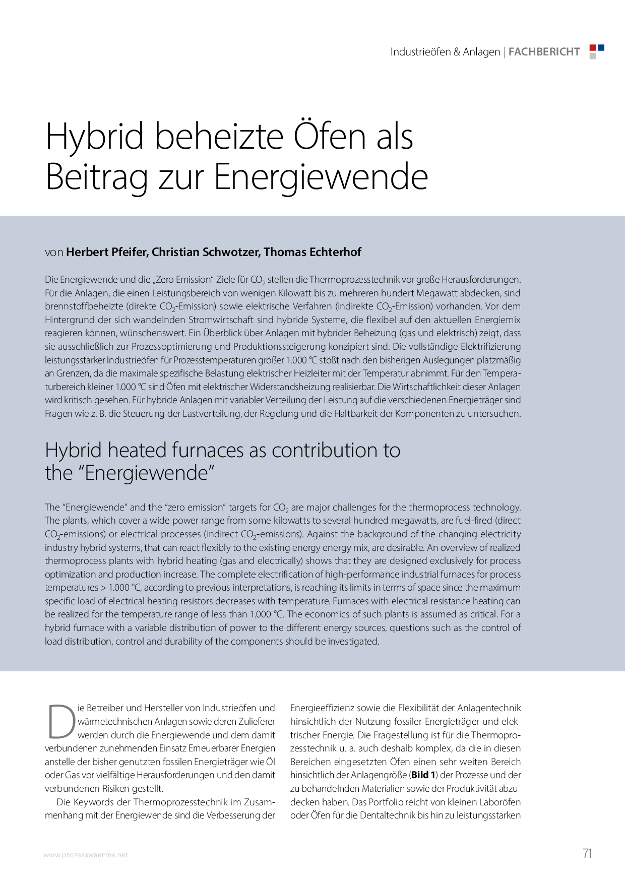 Hybrid beheizte Öfen als Beitrag zur Energiewende