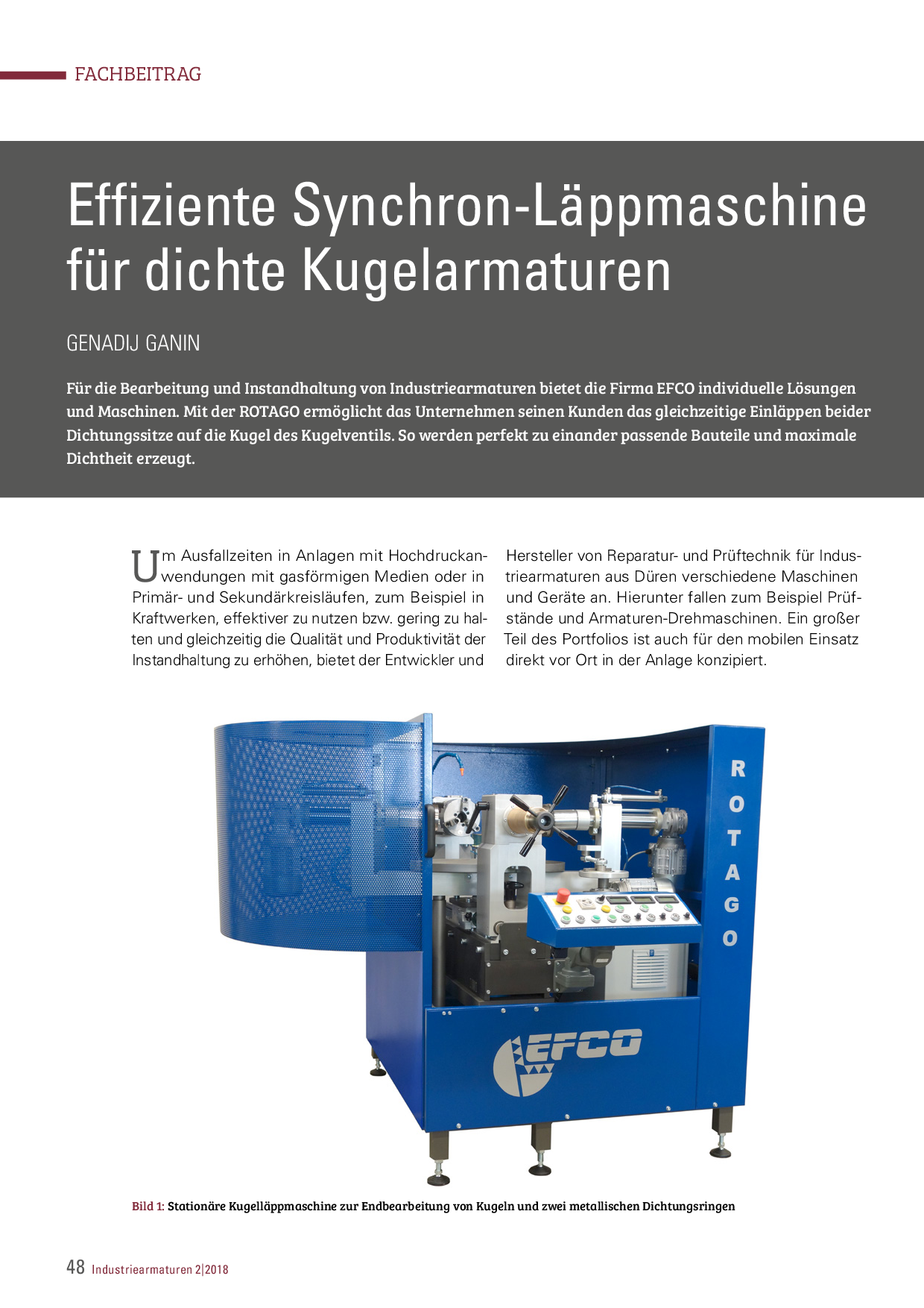 Effiziente Synchron-Läppmaschine für dichte Kugelarmaturen