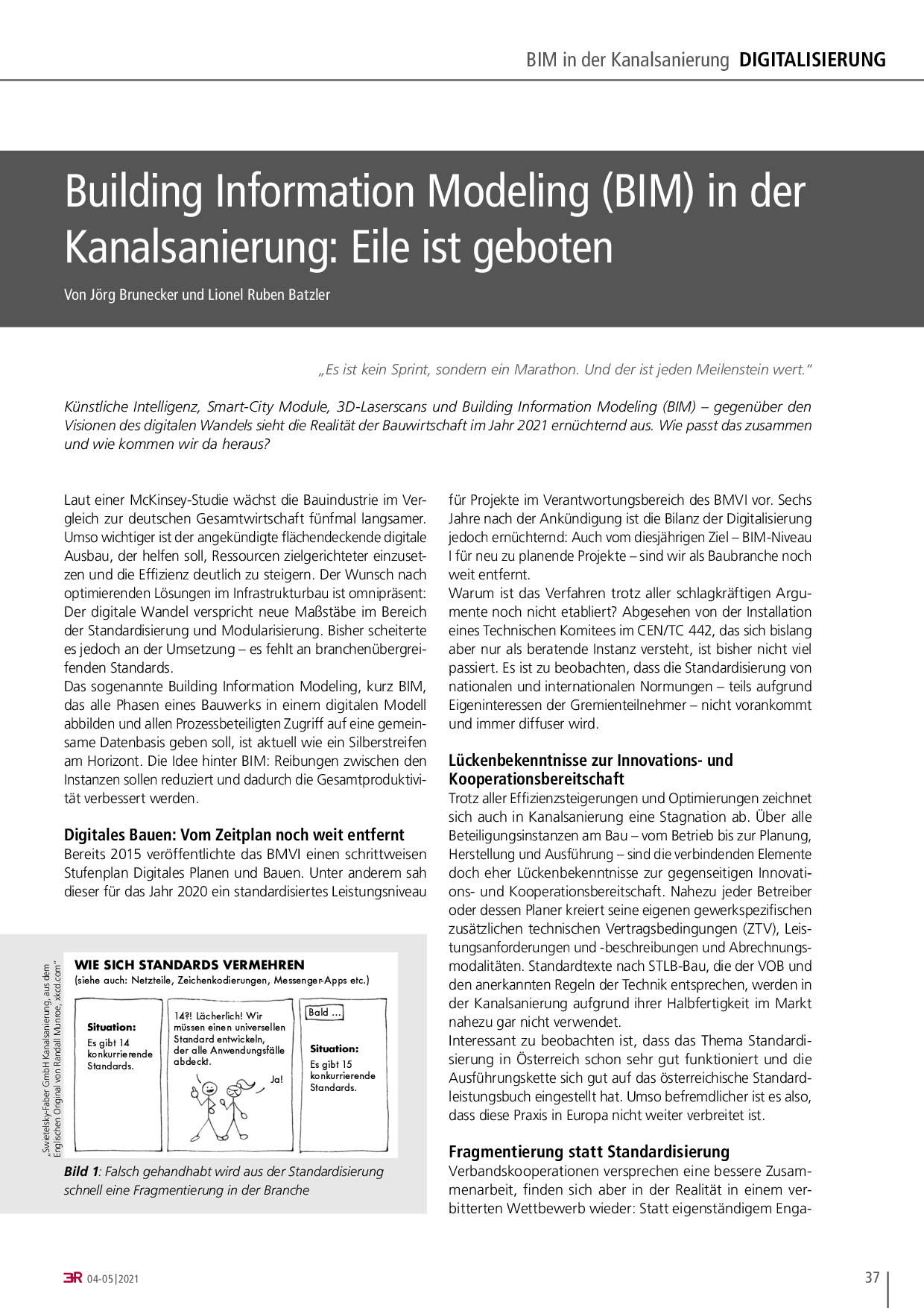 Building Information Modeling (BIM) in der Kanalsanierung: Eile ist geboten