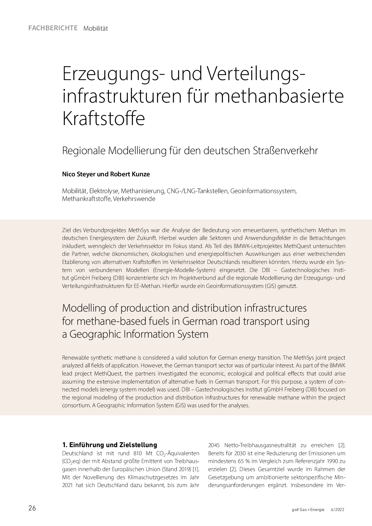 Erzeugungs- und Verteilungsinfrastrukturen für methanbasierte Kraftstoffe