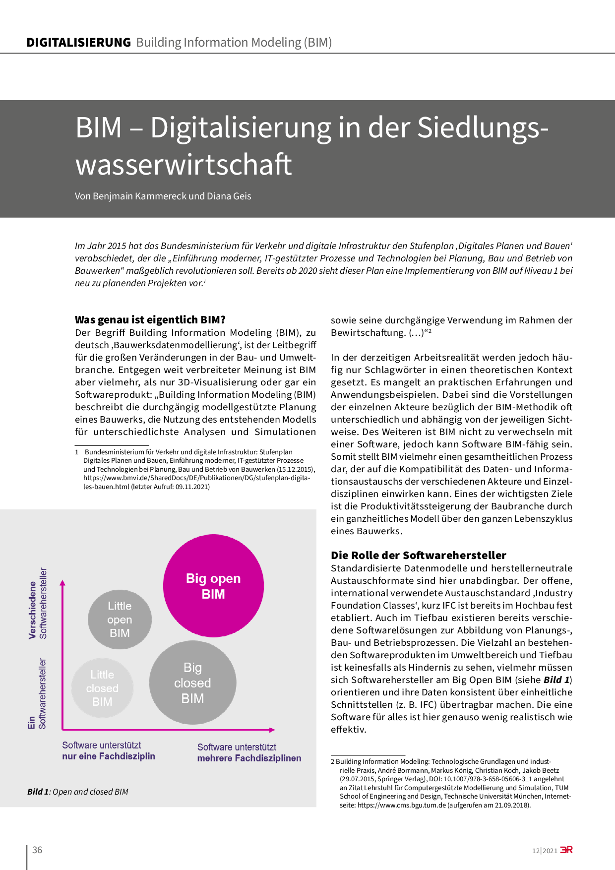 BIM – Digitalisierung in der Siedlungswasserwirtschaft