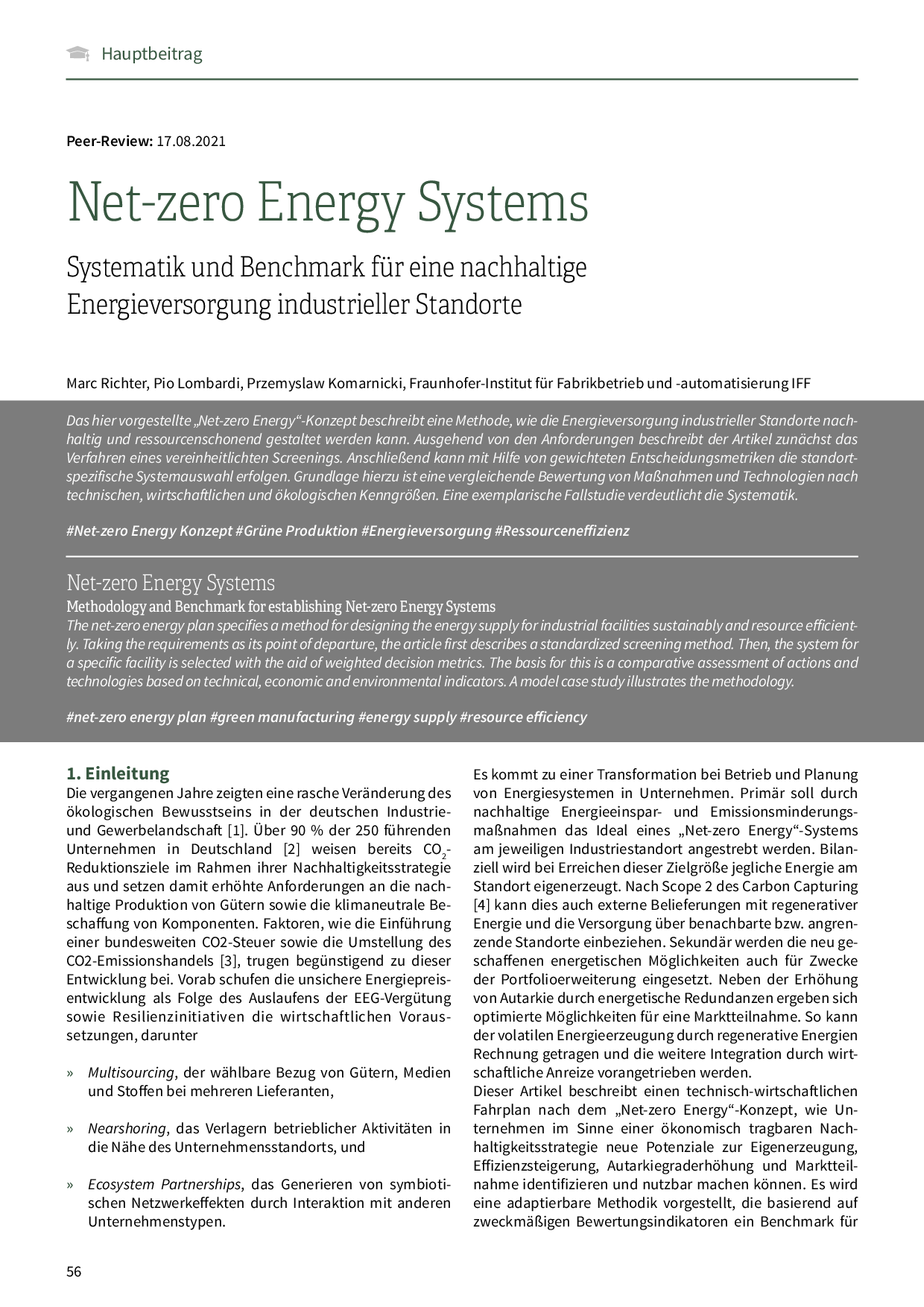 Net-zero Energy Systems