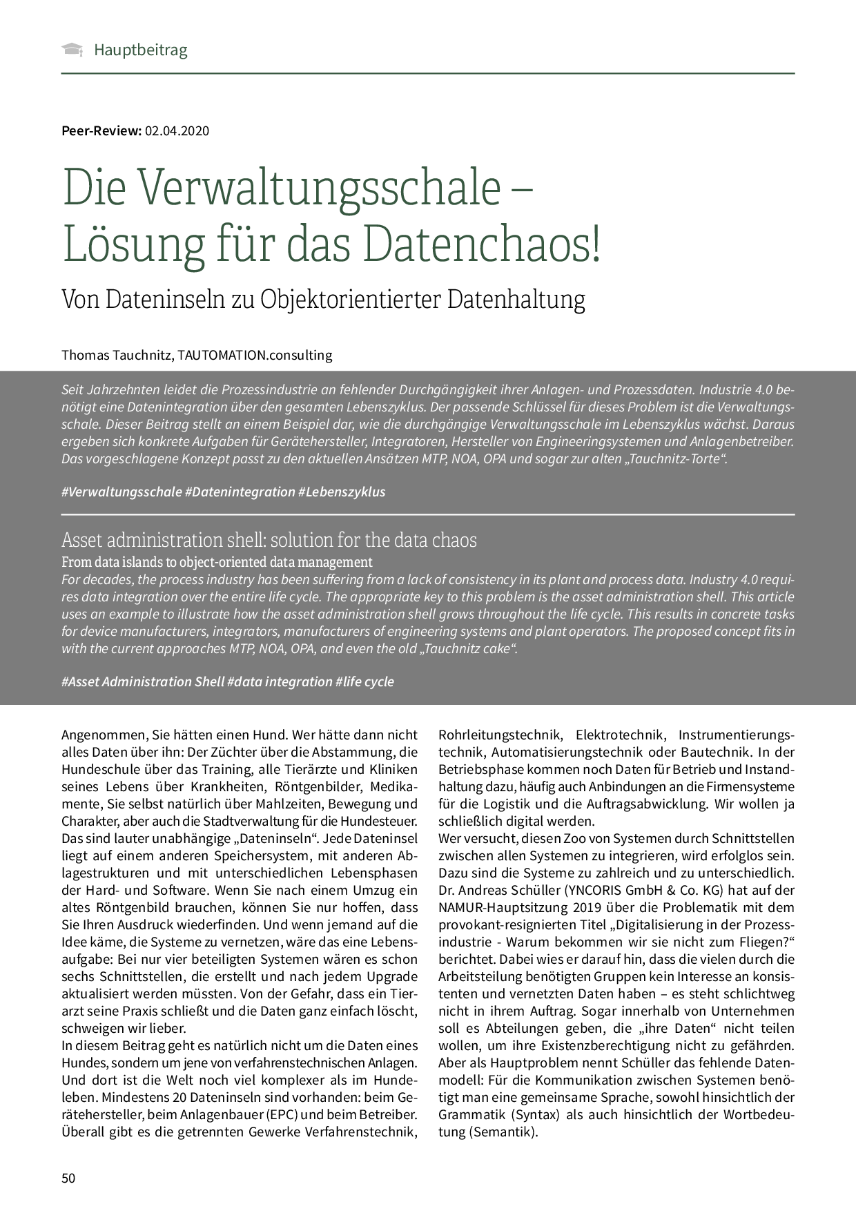 Die Verwaltungsschale – Lösung für das Datenchaos!