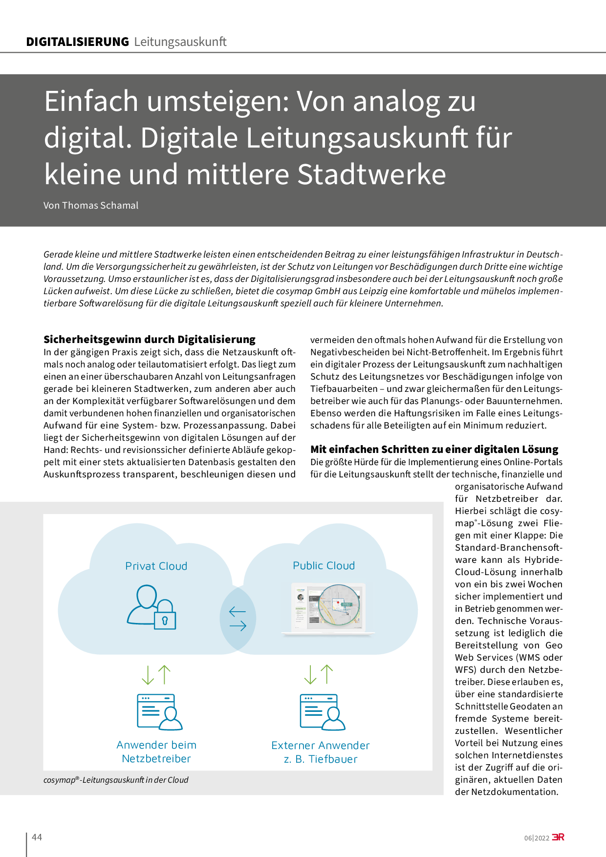 Einfach umsteigen: Von analog zu digital. Digitale Leitungsauskunft für kleine und mittlere Stadtwerke