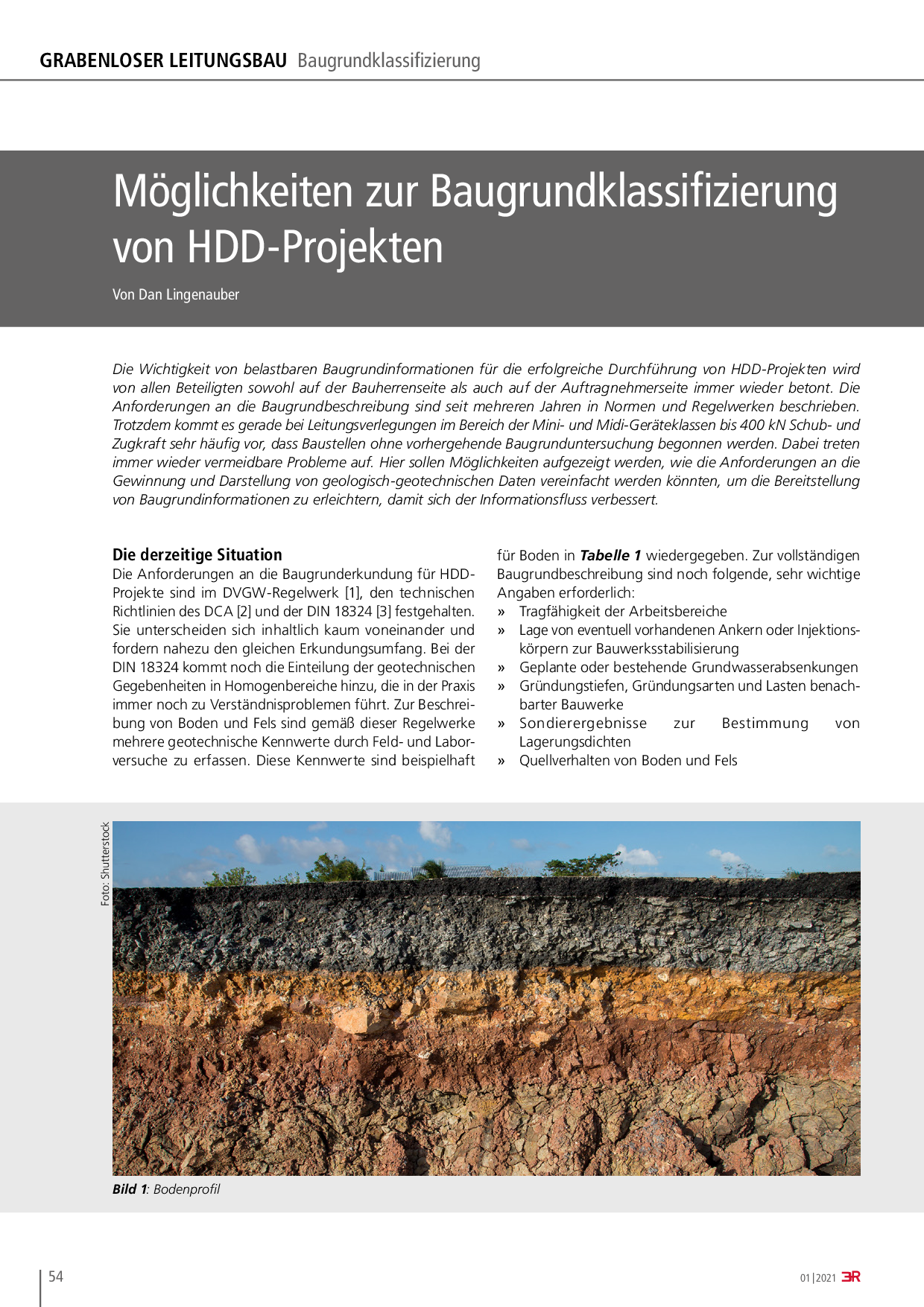 Möglichkeiten zur Baugrundklassifizierung von HDD-Projekten