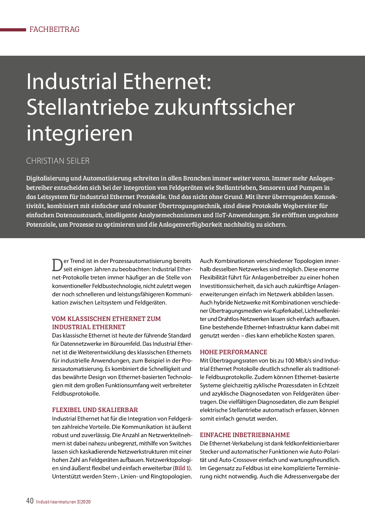 Industrial Ethernet: Stellantriebe zukunftssicher integrieren