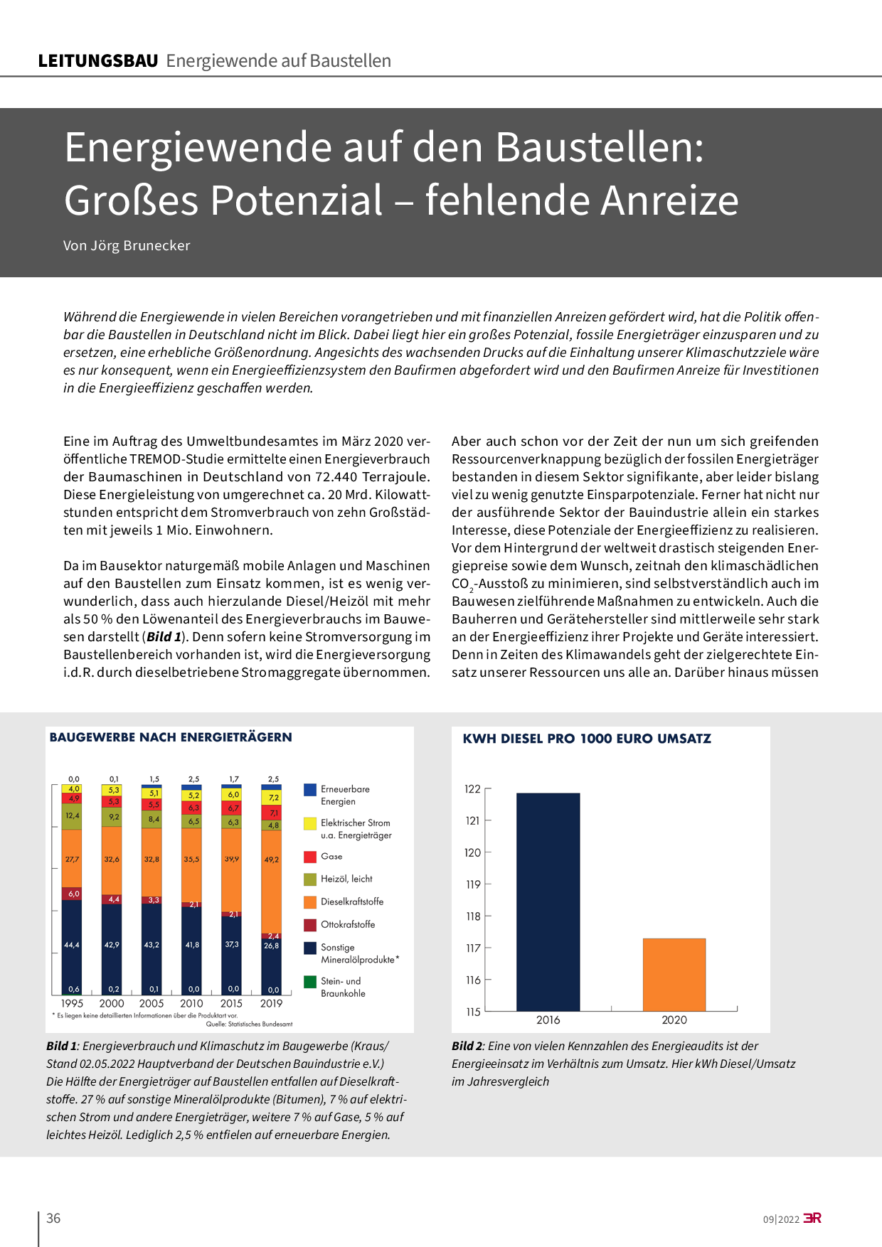 Energiewende auf den Baustellen: Großes Potenzial – fehlende Anreize