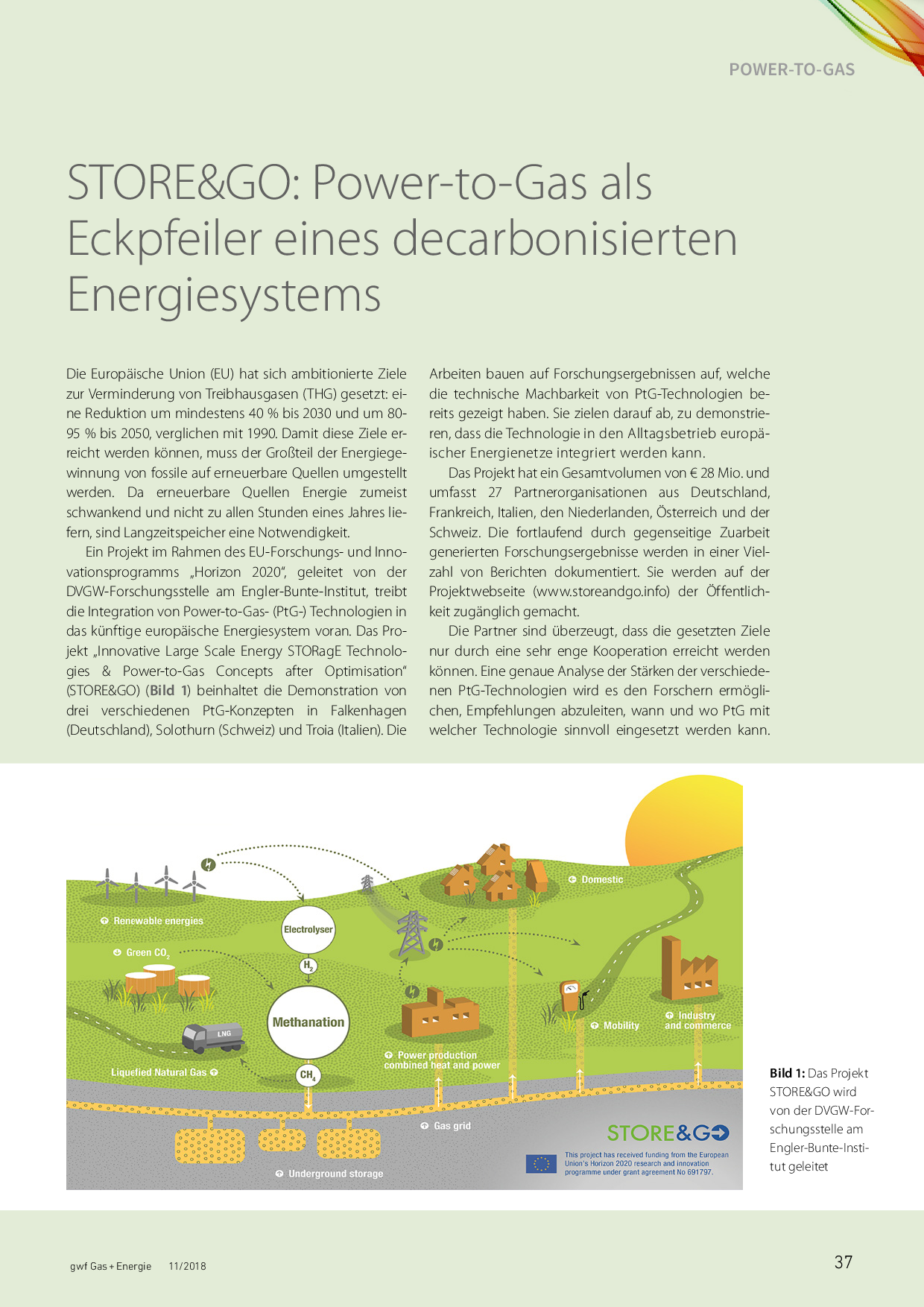 STORE&GO: Power-to-Gas als Eckpfeiler eines decarbonisierten Energiesystems