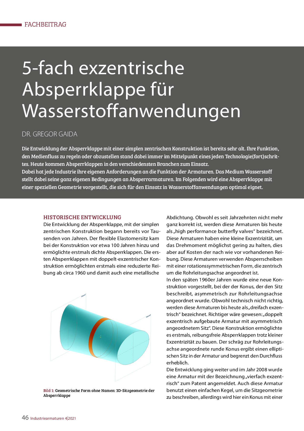 5-fach exzentrische Absperrklappe für Wasserstoffanwendungen