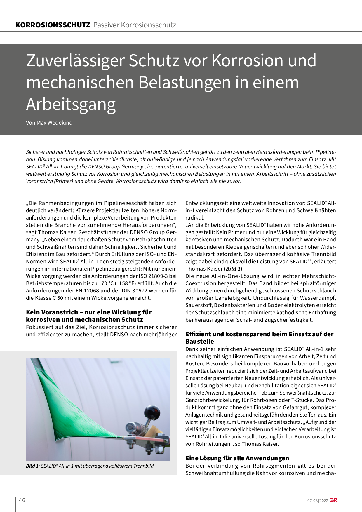 Zuverlässiger Schutz vor Korrosion und mechanischen Belastungen in einem Arbeitsgang