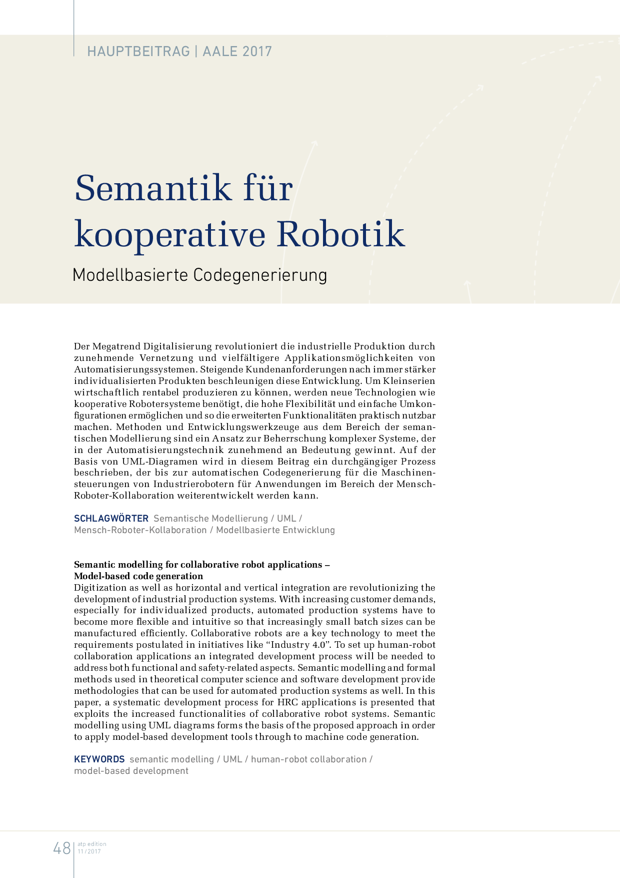 Semantik für kooperative Robotik