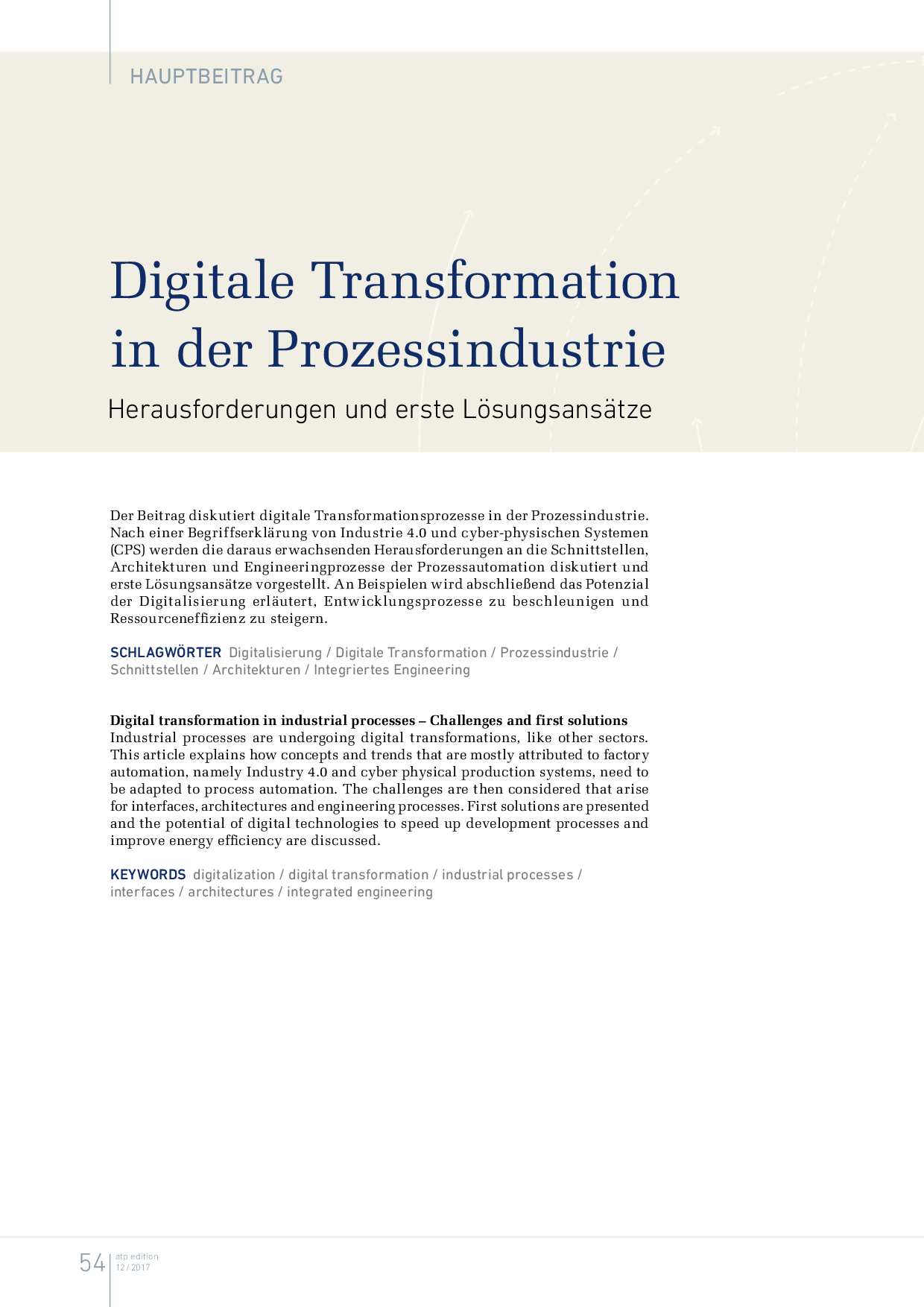 Digitale Transformation in der Prozessindustrie