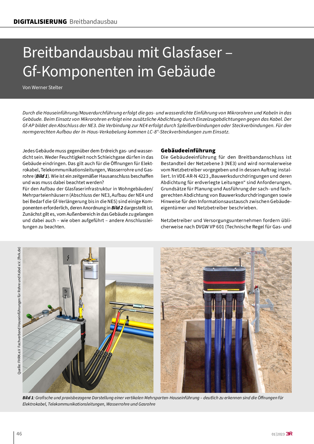 Breitbandausbau mit Glasfaser – Gf-Komponenten im Gebäude