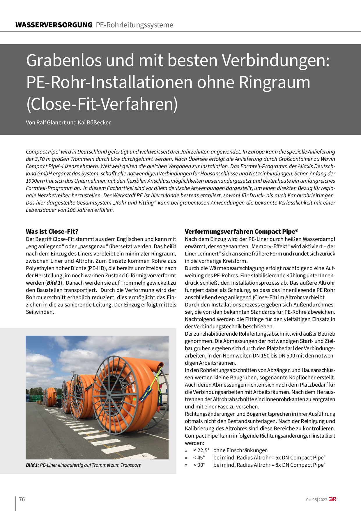 Grabenlos und mit besten Verbindungen: PE-Rohr-Installationen ohne Ringraum (Close-Fit-Verfahren)