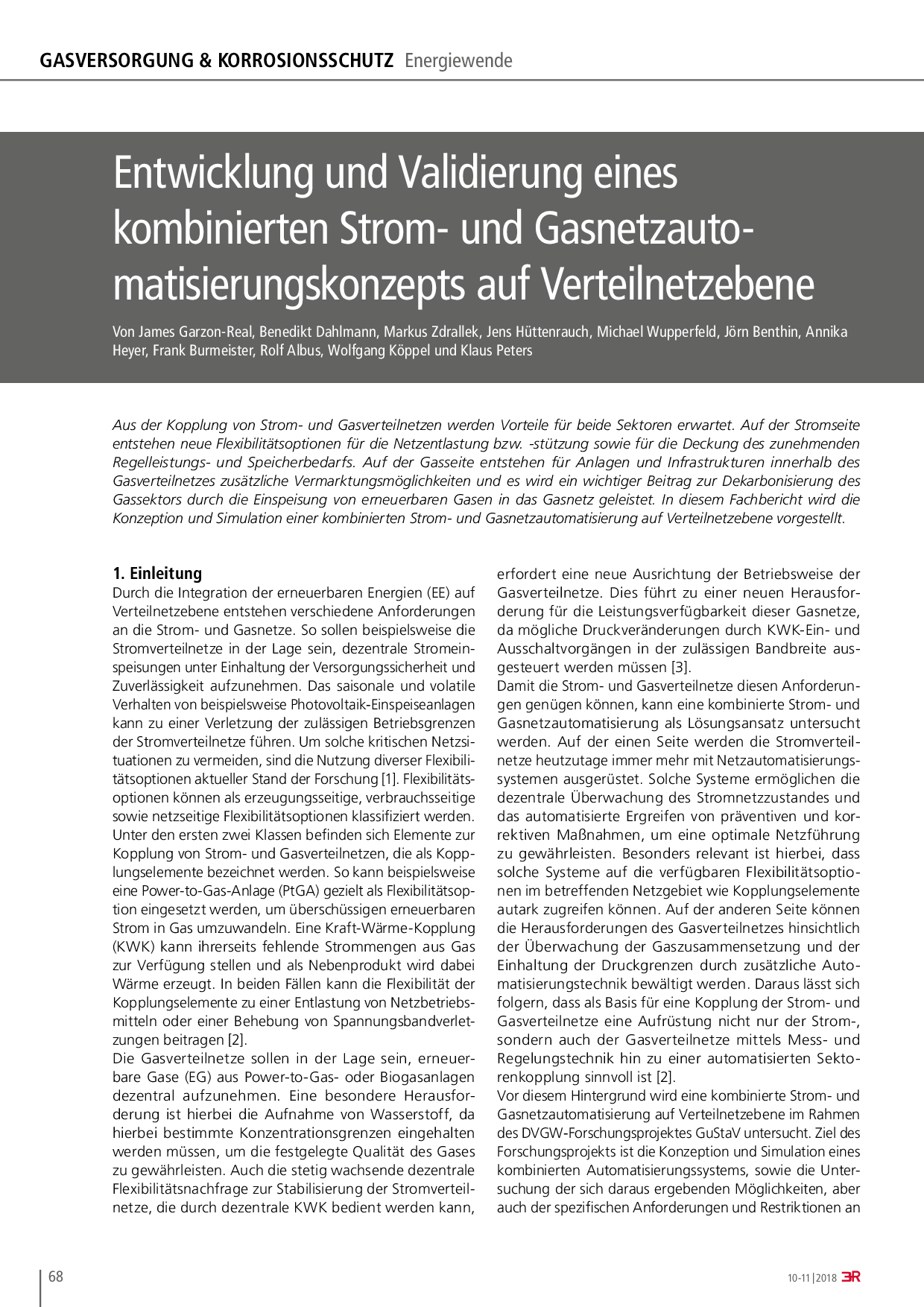 Entwicklung und Validierung eines kombinierten Strom- und Gasnetzautomatisierungskonzepts auf Verteilnetzebene