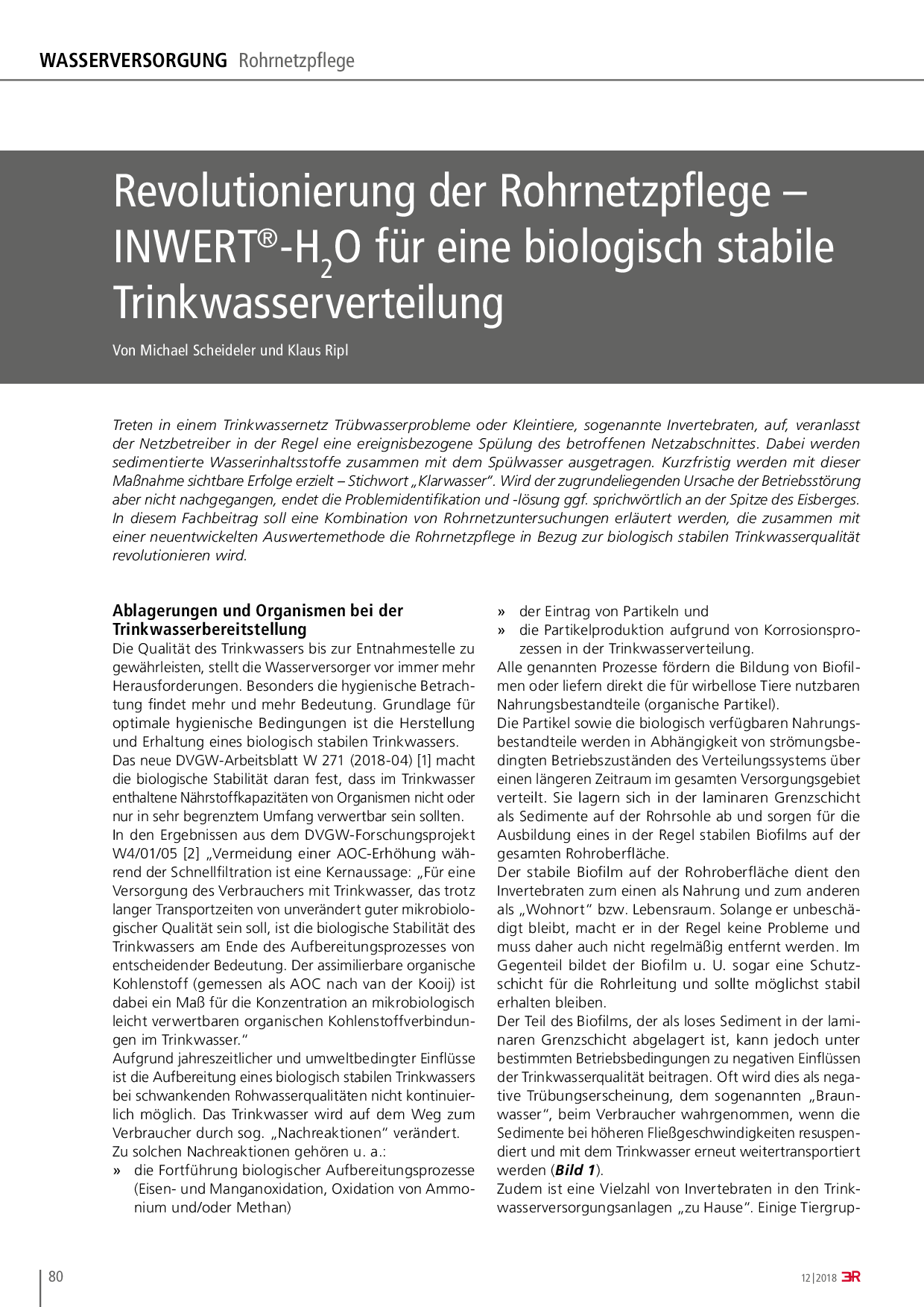 Revolutionierung der Rohrnetzpflege – INWERT®-H2O für eine biologisch stabile Trinkwasserverteilung