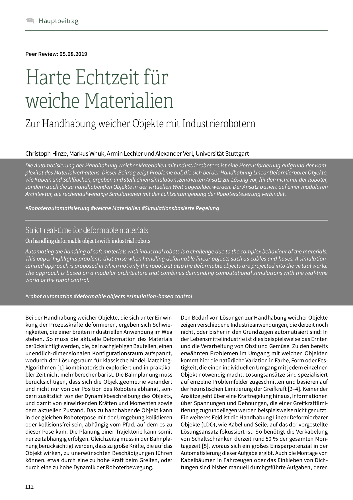 Harte Echtzeit für weiche Materialien