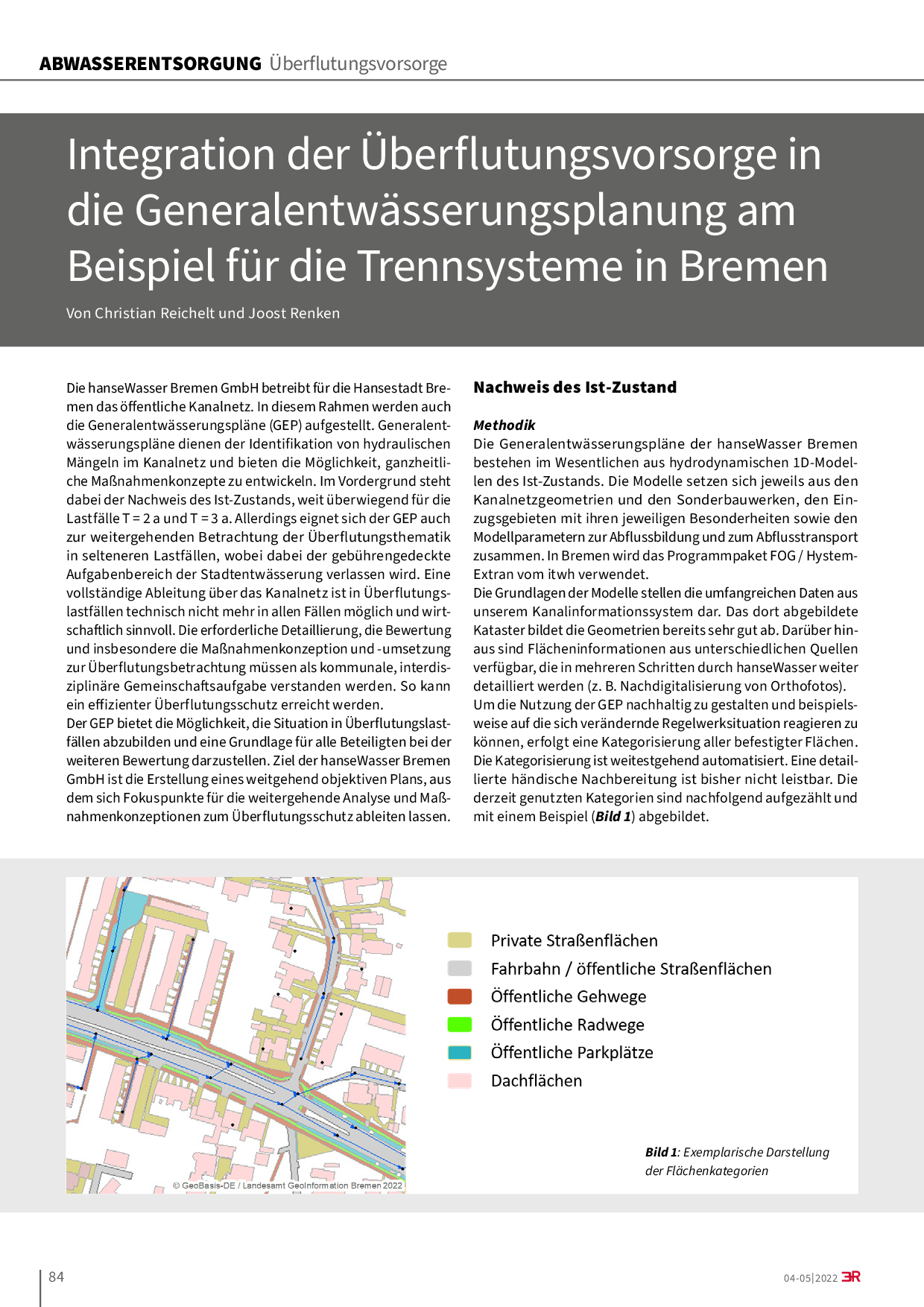 Integration der Überflutungsvorsorge in die Generalentwässerungsplanung am Beispiel für die Trennsysteme in Bremen