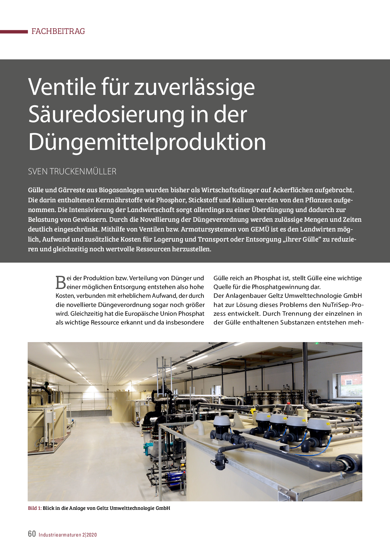 Ventile für zuverlässige Säuredosierung in der Düngemittelproduktion