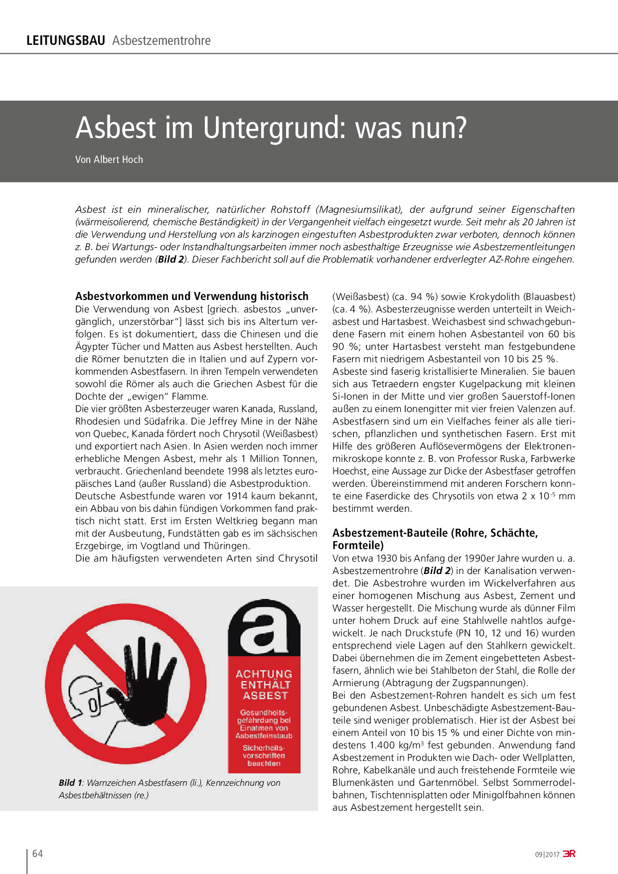 Asbest im Untergrund: was nun?