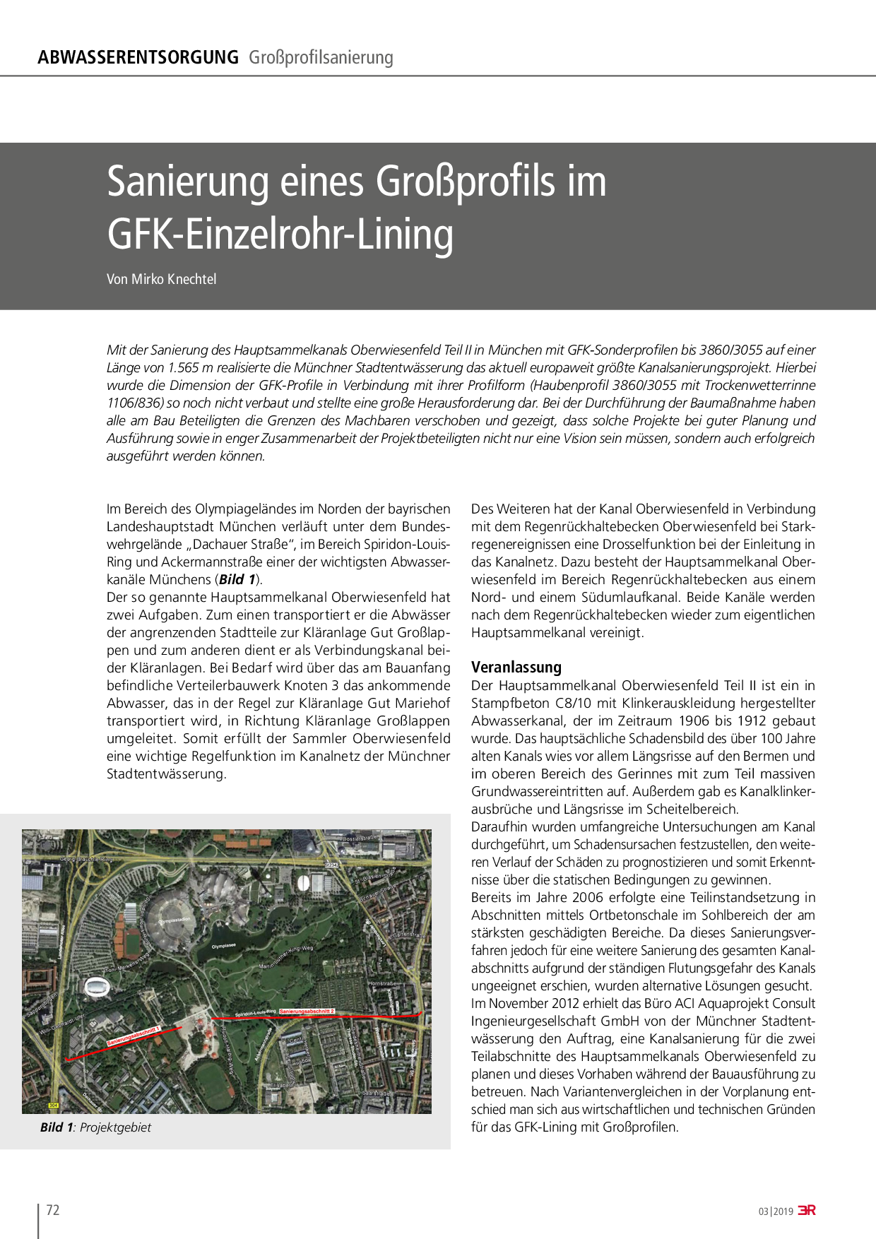 Sanierung eines Großprofils im GFK-Einzelrohr-Lining