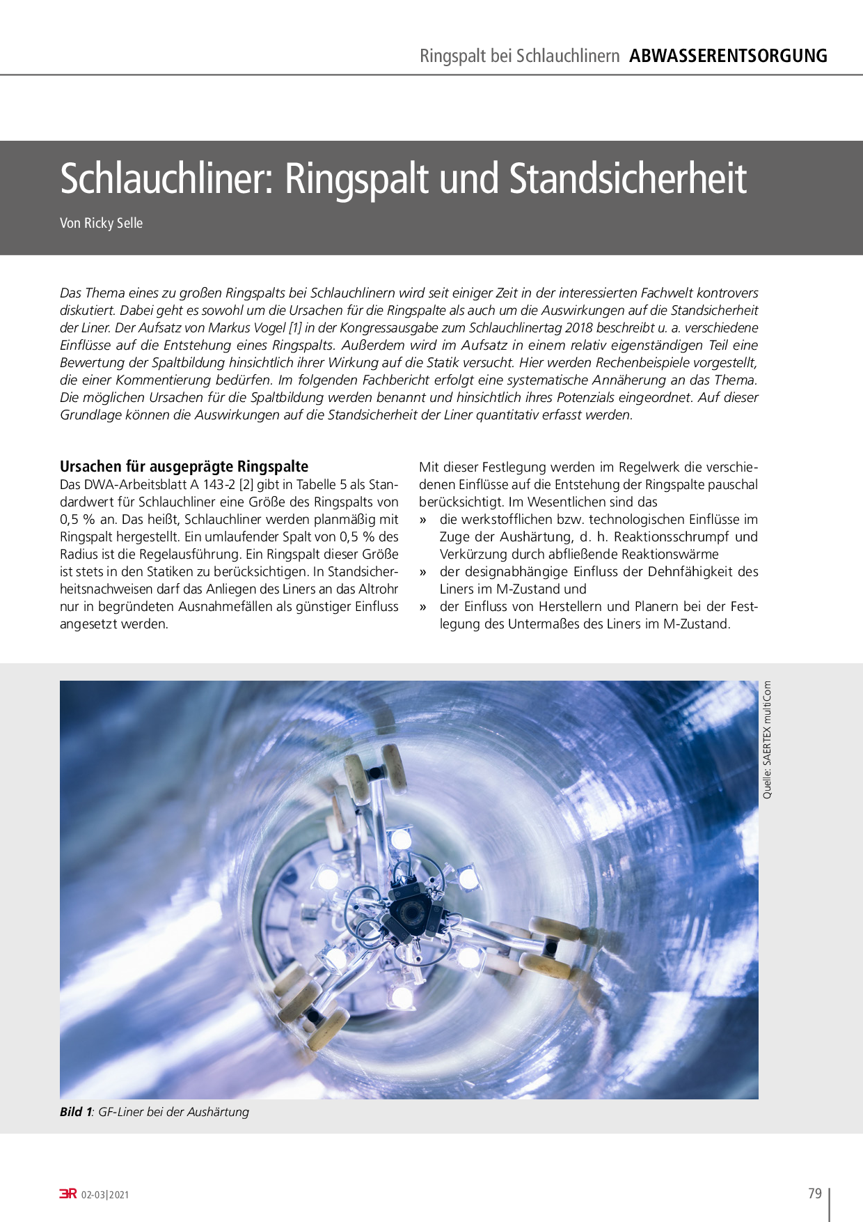 Schlauchliner: Ringspalt und Standsicherheit