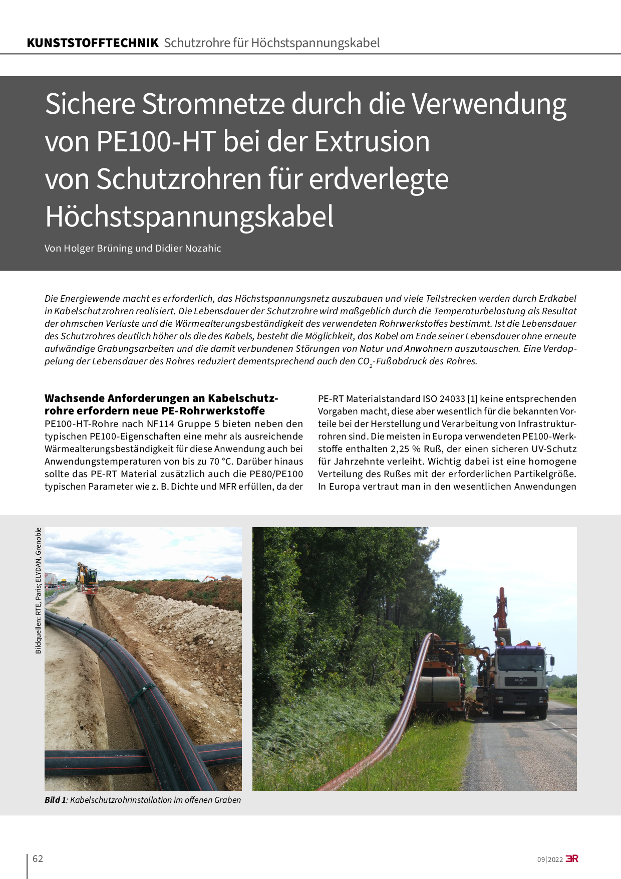 Sichere Stromnetze durch die Verwendung von PE100-HT bei der Extrusion von Schutzrohren für erdverlegte Höchstspannungskabel
