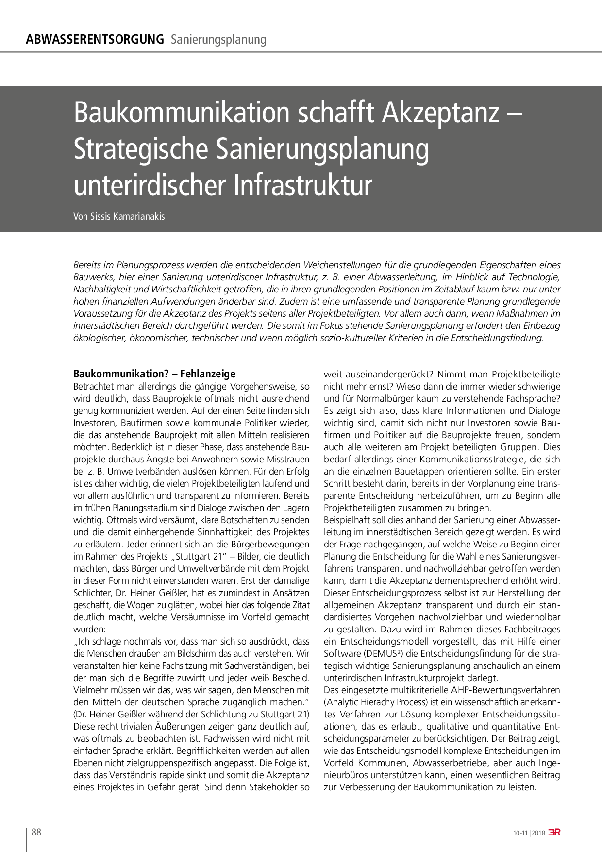 Baukommunikation schafft Akzeptanz – Strategische Sanierungsplanung unterirdischer Infrastruktur