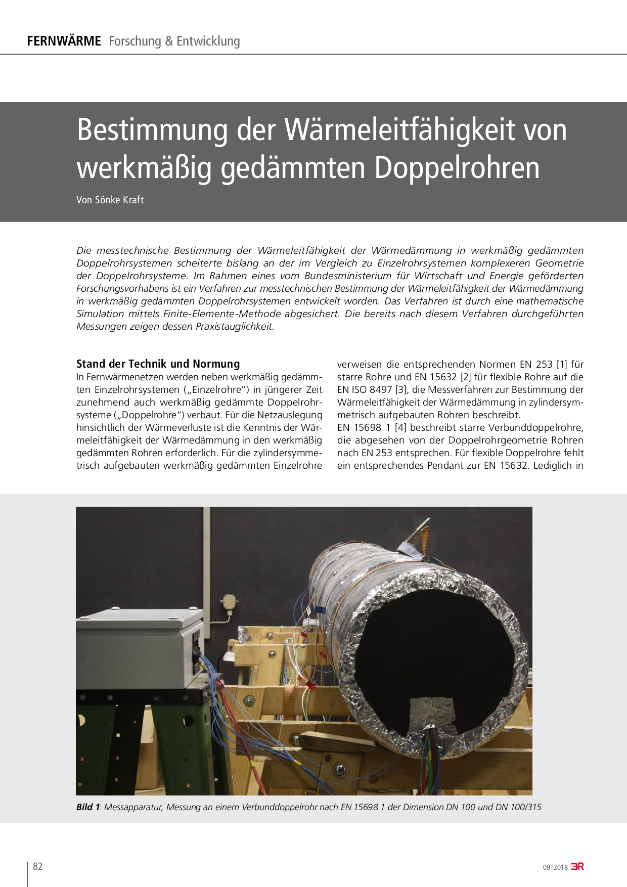 Bestimmung der Wärmeleitfähigkeit von werkmäßig gedämmten Doppelrohren