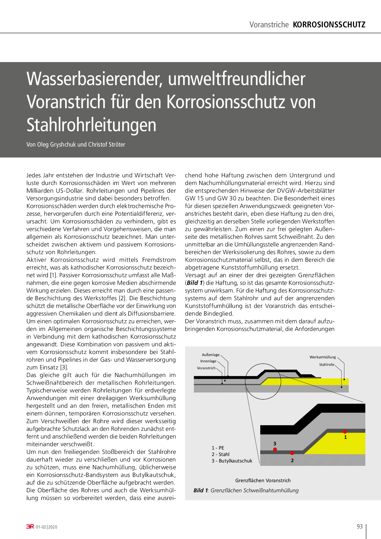 Wasserbasierender, umweltfreundlicher Voranstrich für den Korrosionsschutz von Stahlrohrleitungen