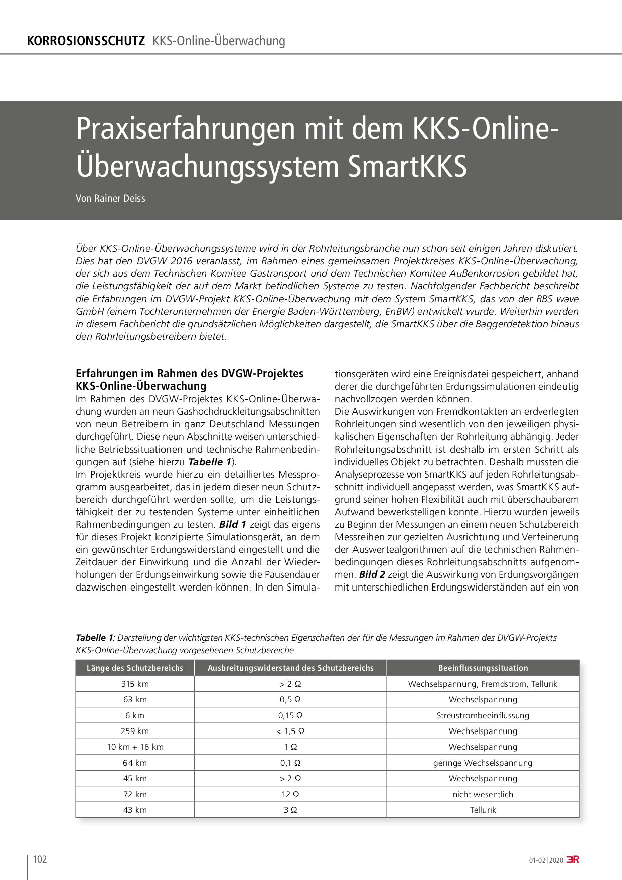 Praxiserfahrungen mit dem KKS-Online-Überwachungssystem SmartKKS