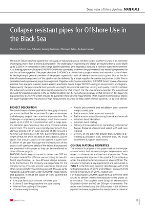 Collapse resistant pipes for Offshore Use in the Black Sea