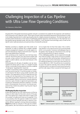 Challenging Inspection of a Gas Pipeline with Ultra Low Flow Operating Conditions
