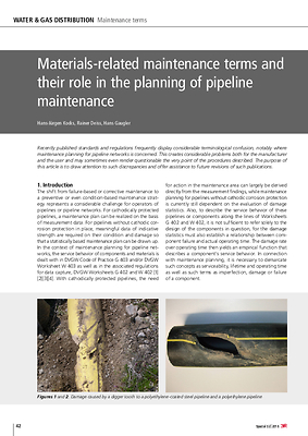 Materials-related maintenance terms and their role in the planning of pipeline maintenance