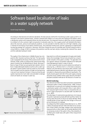 Software based localisation of leaks in a water supply network