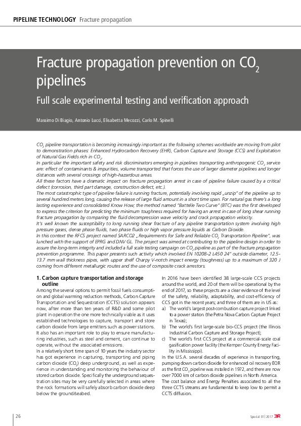 Fracture propagation prevention on CO2 pipelines