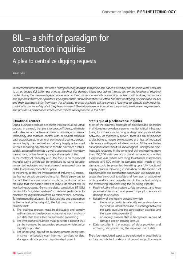 BIL – a shift of paradigm for construction inquiries