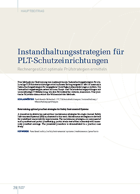 Instandhaltungsstrategien für PLT-Schutzeinrichtungen