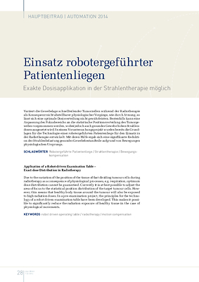 Einsatz robotergeführter Patientenliegen