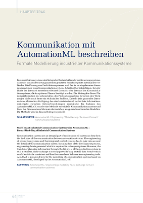 Kommunikation mit AutomationML beschreiben