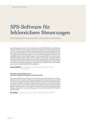 SPS-Software für fehlersichere Steuerungen