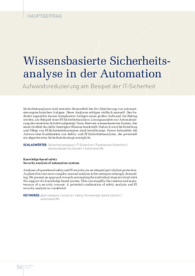 Wissensbasierte Sicherheitsanalyse in der Automation