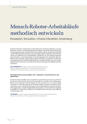 Mensch-Roboter-Arbeitabläufe methodisch entwickeln